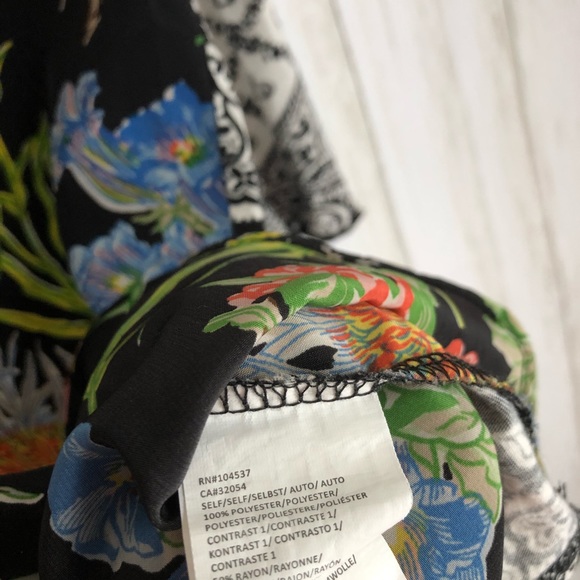 anthropologie tiny Black Floral Paisley Lacona Top - Picture 6 of 8